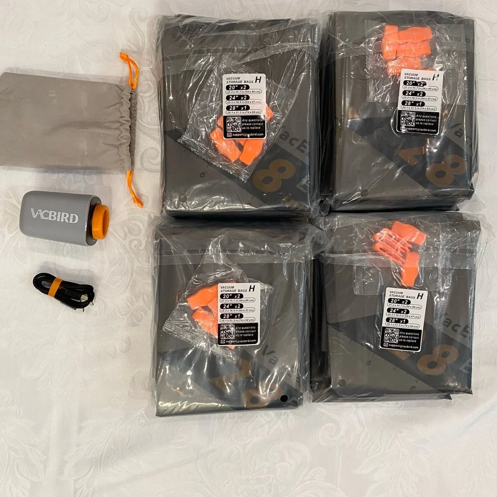 20 Pack Portable Space Saver Bags Vacuum Compression Packing Seal, Wireless Pump - Picture 8 of 14